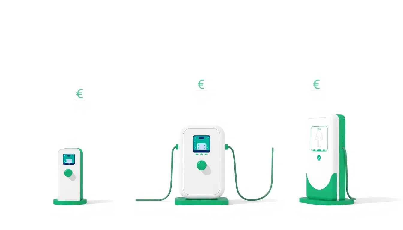 Comparatif prix bornes de recharge entreprise AC et DC